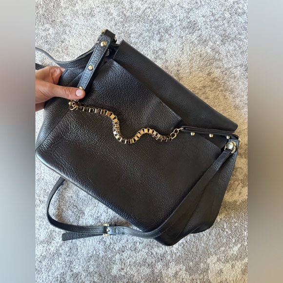 Furla Black Shoulder Bag with Gold Accents - Picture 12 of 12